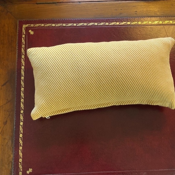 Golden Yellow Diagonal Stripe Pillow Perfect Nap Pillow w Insert 8x16 Zipper - Picture 1 of 3